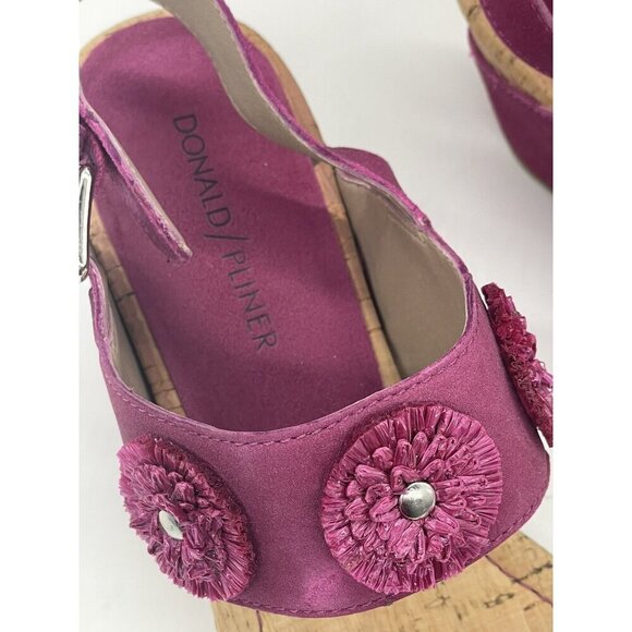 Donald Pilner Gilly Wedge Comfort Cork Sz 9 B Beach Travel Suede Casual Sandals - Picture 4 of 6